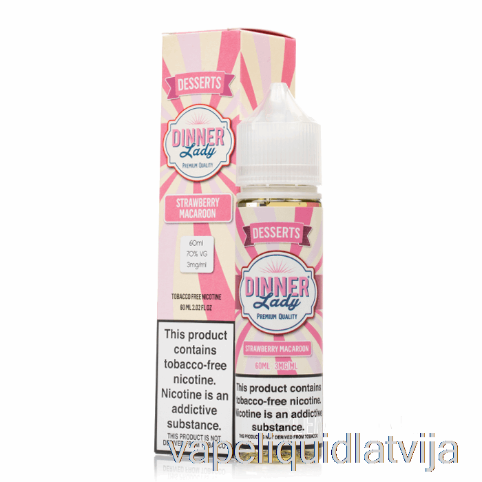 Zemeņu Macaroon - Vape Vakariņas Lady E-šķidrums - 60ml 0mg Vape šķidrums